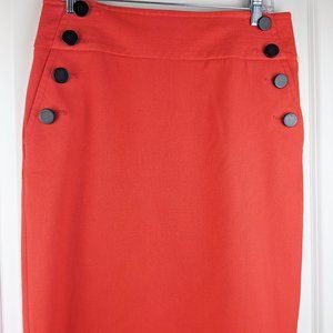 Loft Orange Colored Straight Skirt